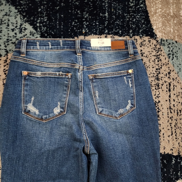 NWT Judy Blue Women's jeans style JB82329DK Size 7/28 front yoke dark wash - Picture 9 of 9